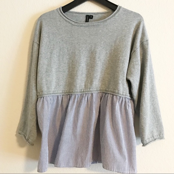 Moon & Madison Sweaters - Moon & Madison  Layered Shirt Tail Sweater